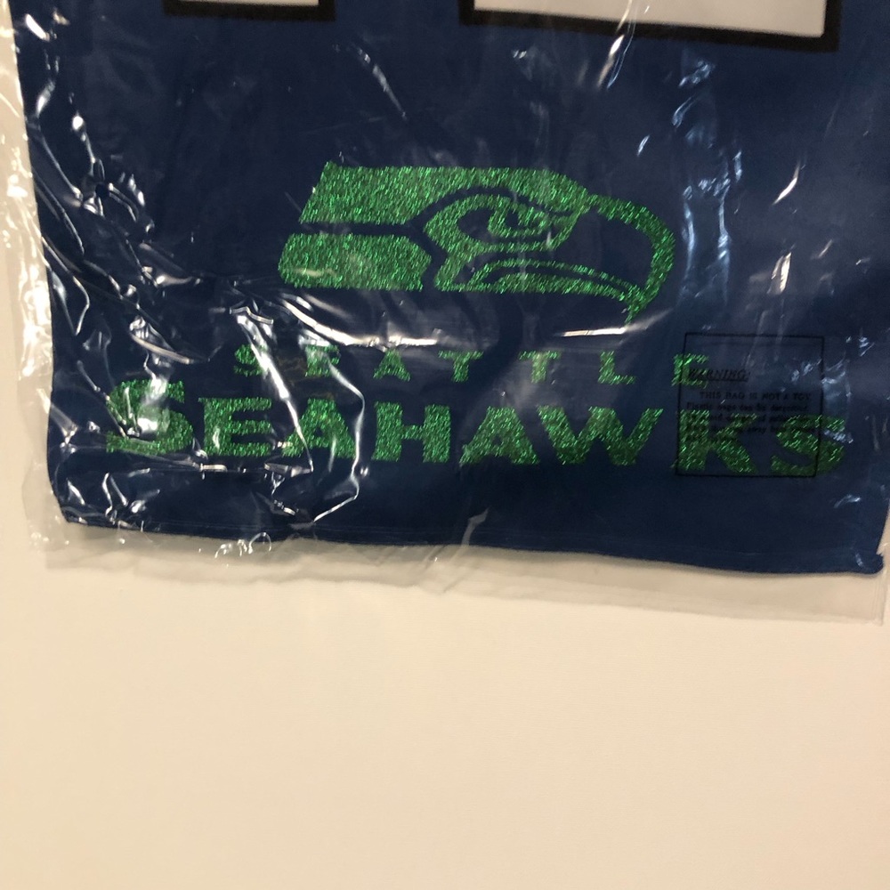 NFL Seattle Seahawks Decor Flag 12s Suede Glitter 2 Sided New c. 2014 12.5x18" - Picture 9 of 13